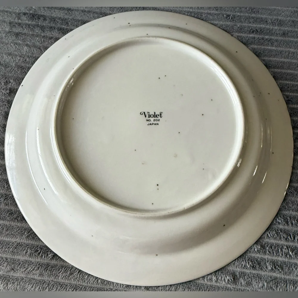 Otagiri Style Takahashi Violet Japan Stoneware Speckled Salad Plate Cup Mug